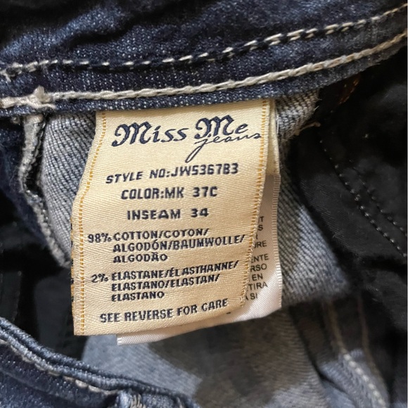 Miss Me Blue Boot Cut Jeans with Embroidered Pockets size 29 - Picture 3 of 6